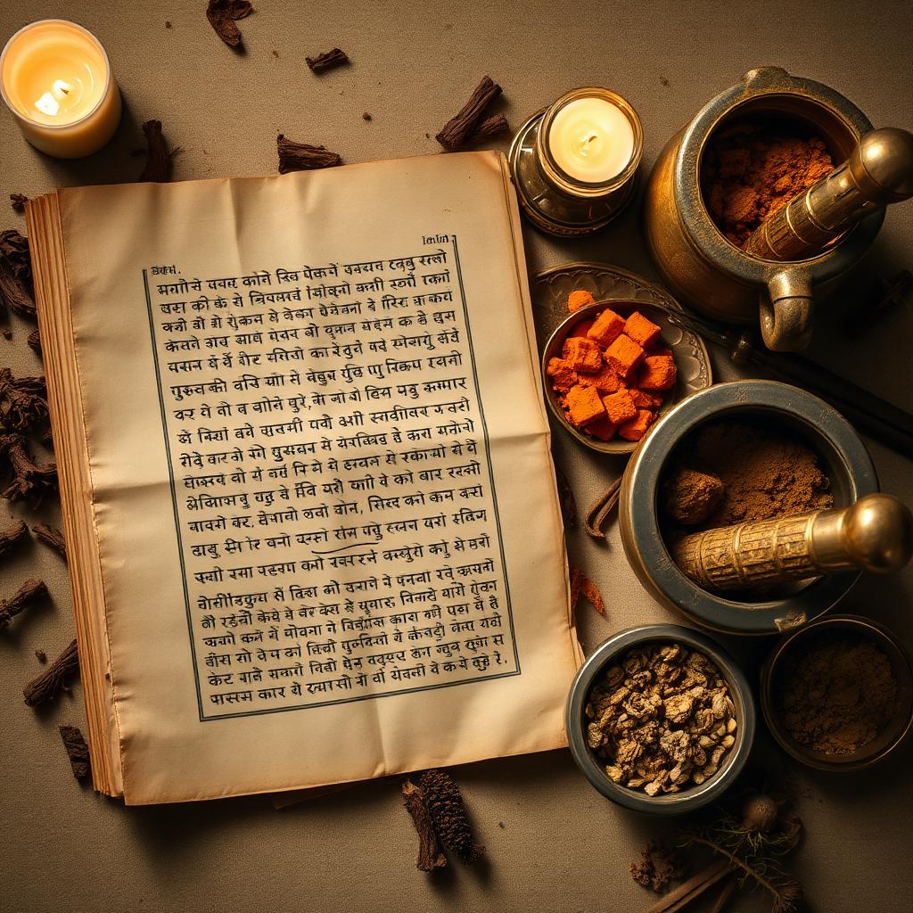 Ancient palm-leaf manuscript with Sanskrit script